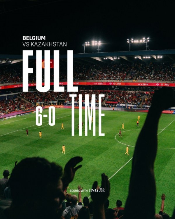 Vòng loại World Cup - Bỉ đánh bại Kazakhstan 6-0 trên sân nhà, De Bruyne ghi được 2 cú sút và 1 cú đ